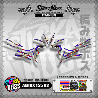 AEROX 155 V2 DECALS ( 2023 CUSTOM STRIPING )【WITH FREEBIES】