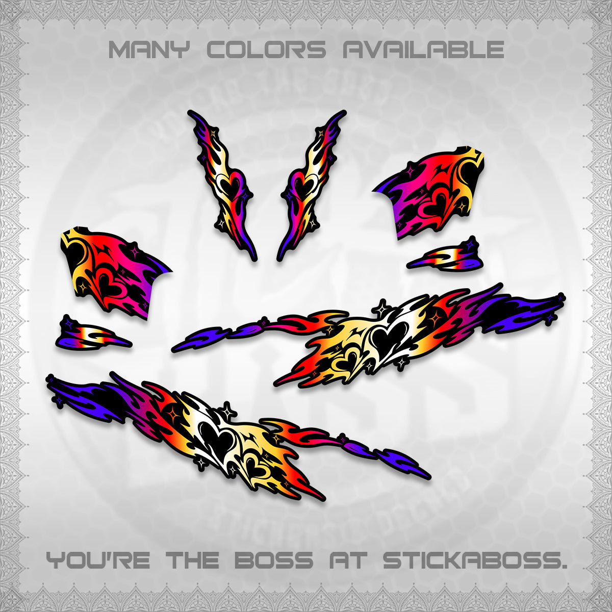 CLICK 125 V2 DECALS (2026 TRIBAL HEART DESIGN) STICKER KITS BY STICKABOSS