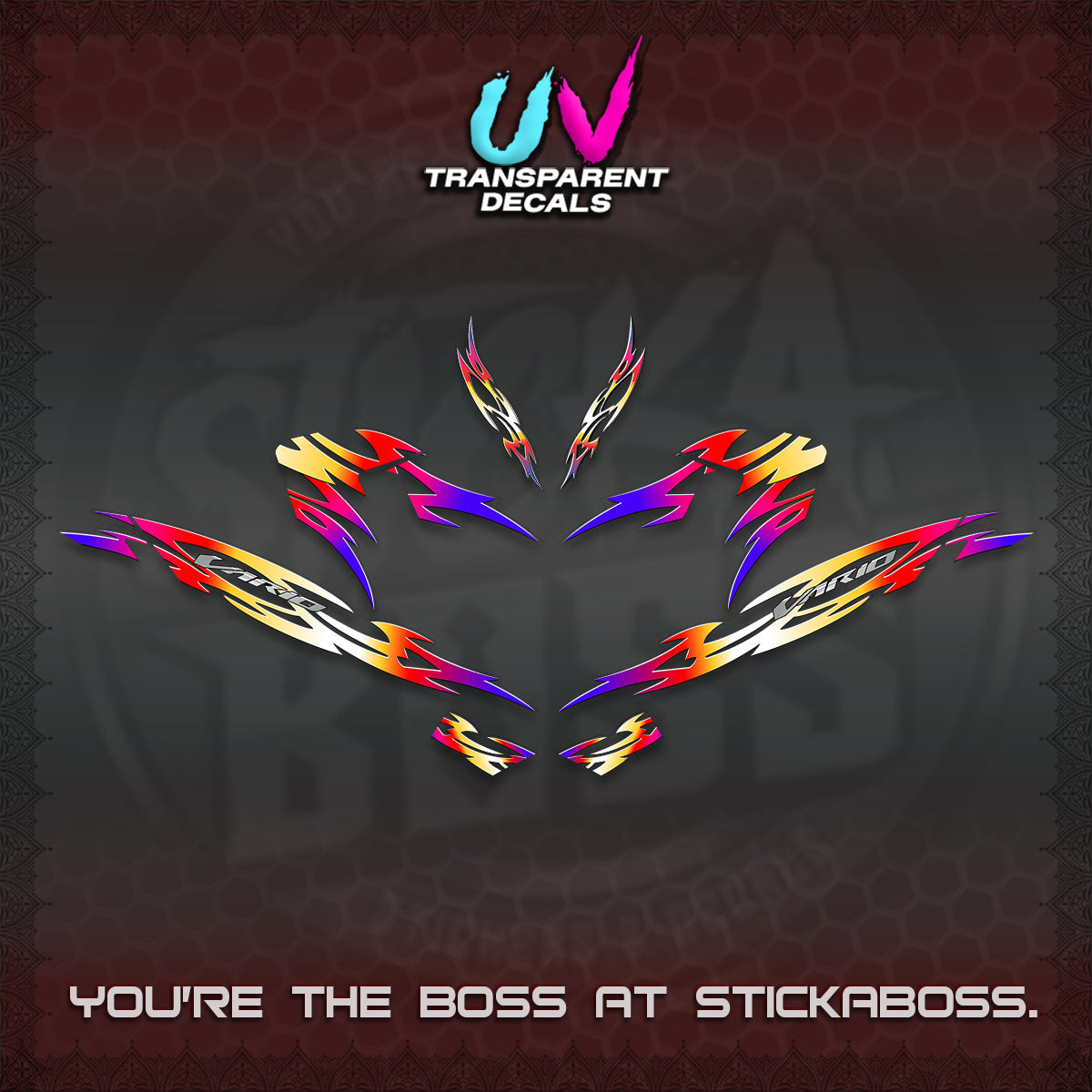 CLICK 125 V4 INDO VARIO UV TRANSPARENT DECALS (2026 NUSANTARA STRIPING) STICKER DECALS By STICKABOSS