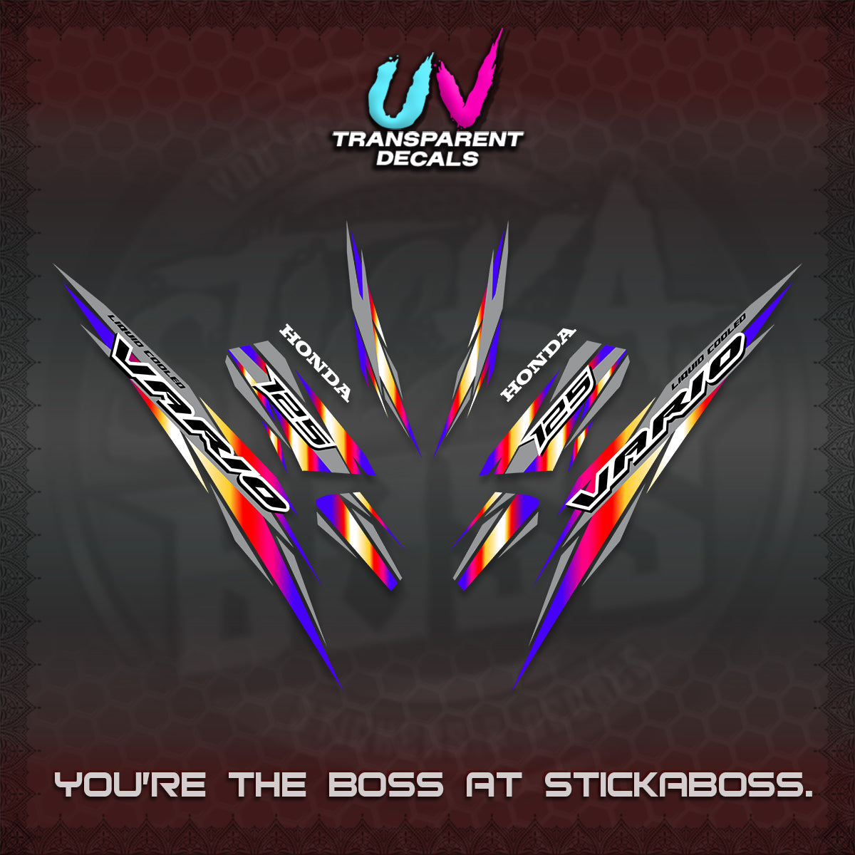CLICK 125 V3 INDO UV TRANSPARENT DECALS (2024 SV 22-A1 STYLE) STICKER KITS By STICKABOSS