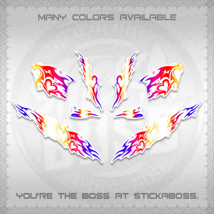 CLICK 125 V2 FOR WHITE DECALS (2026 STRIPING HEART DESIGN) STICKER KITS BY STICKABOSS