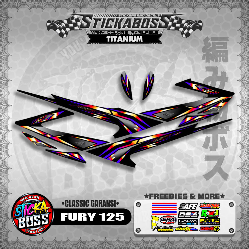 FURY 125 STICKER DECALS ( CLASSIC GARANSI )【WITH FREEBIES】