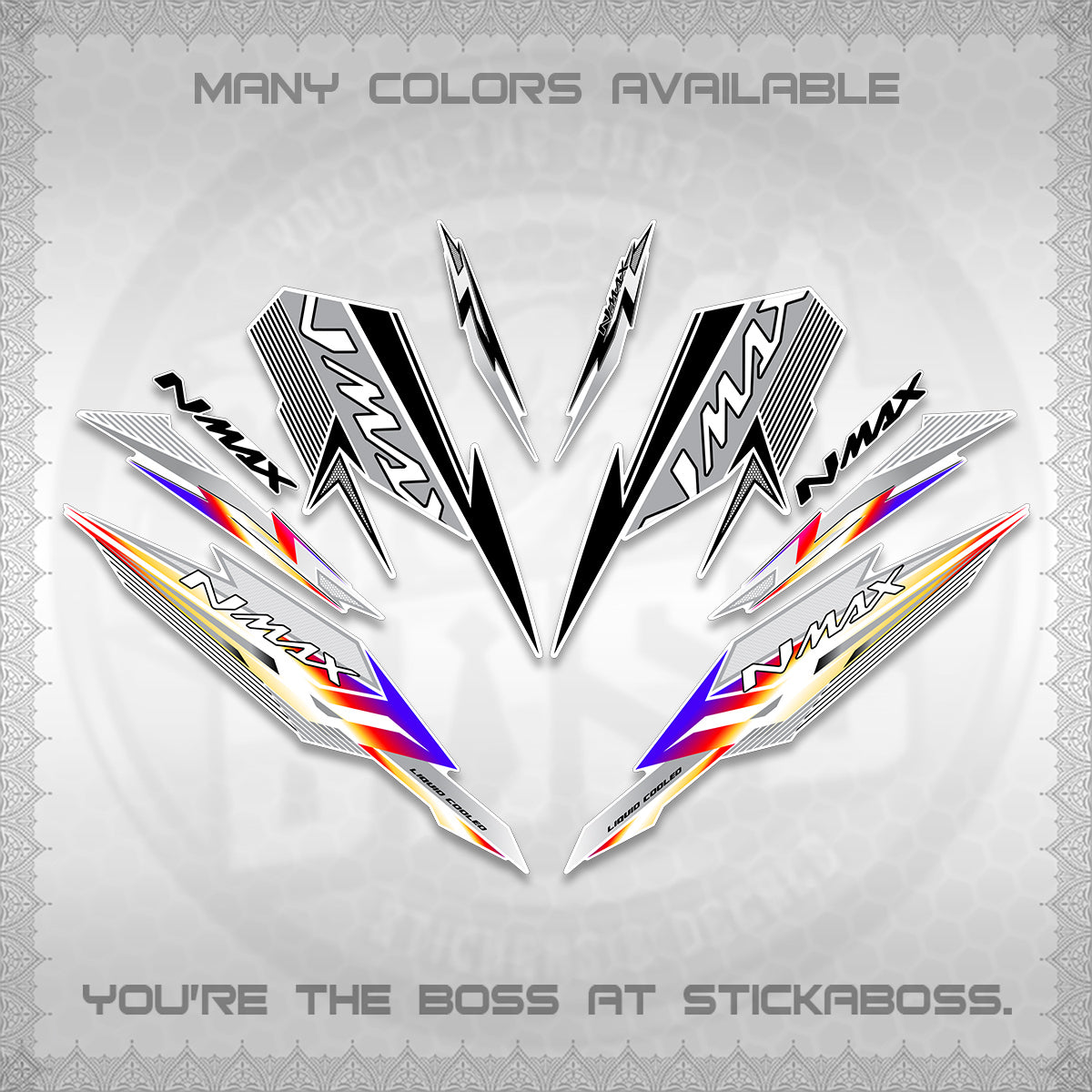 NMAX V2 FOR WHITE DECALS (2026 VARIO STYLE) STICKER DECALS By STICKABOSS