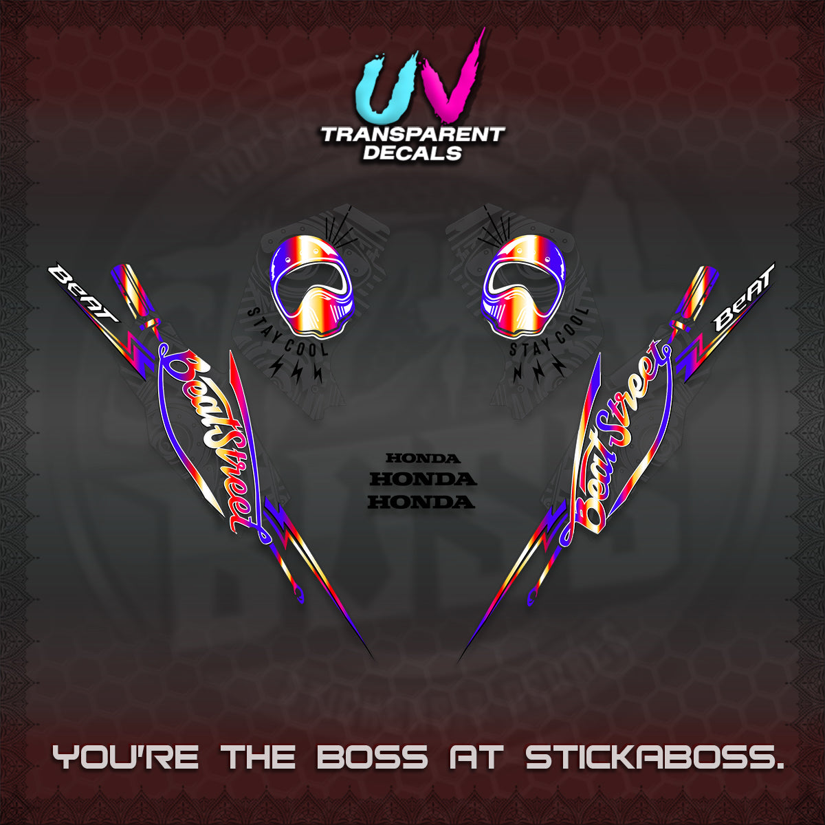 BEAT FI V2 UV TRANSPARENT DECALS (2026 BEATSTREET DESIGN) STICKER KITS BY STICKABOSS