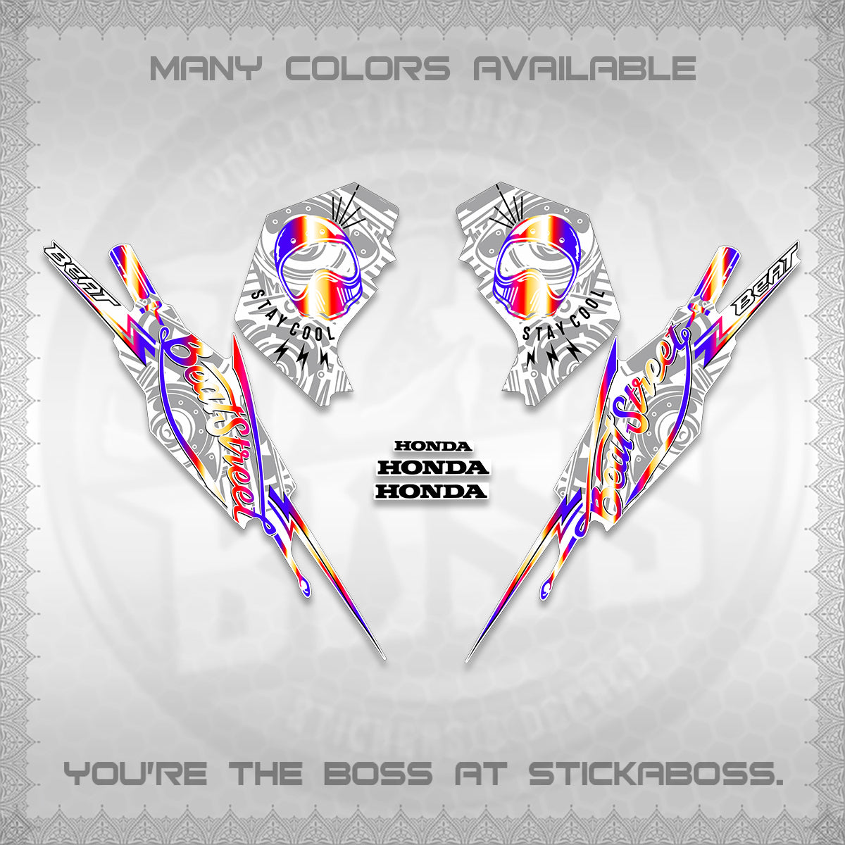 BEAT FI V2 FOR WHITE DECALS (2026 BEATSTREET DESIGN) STICKER KITS BY STICKABOSS