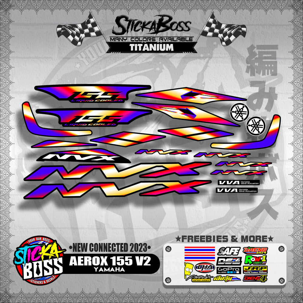 AEROX 155 V2 DECALS ( NEW CONNECTED 2023 )【WITH FREEBIES】