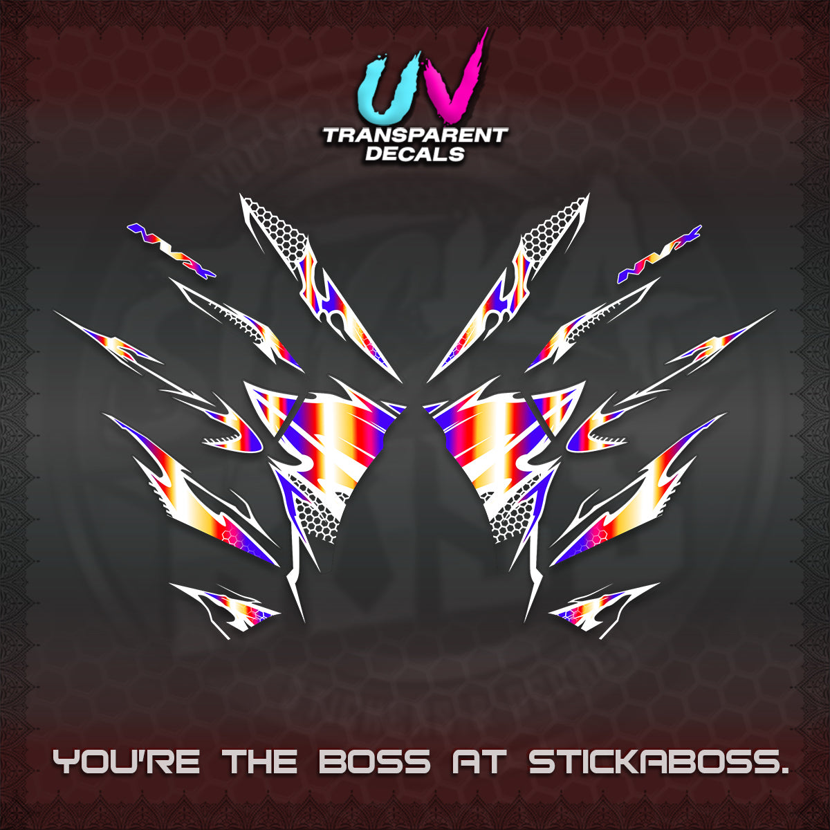 AEROX 155 V2 UV TRANSPARENT (VIETNAM STYLE-1 SPOT) FOR DARK COLORED COVER DECALS By STICKABOSS