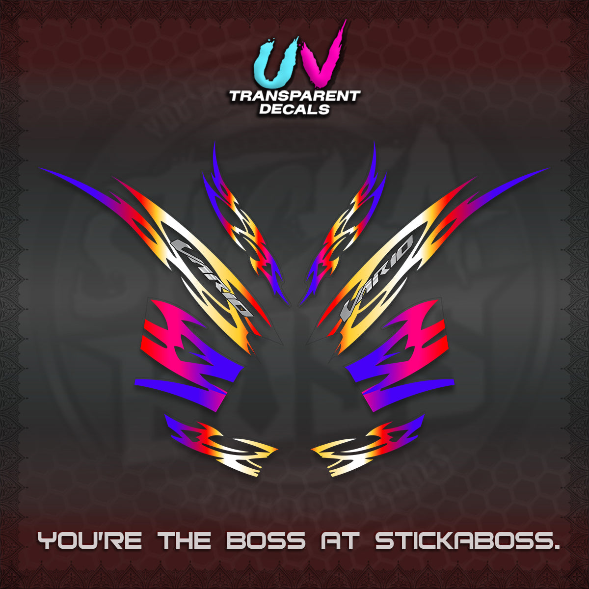 CLICK 125 V2 INDO STRIPING UV TRANSPARENT DECALS (2026 NUSANTARA MOTIF) STICKER DECALS By STICKABOSS