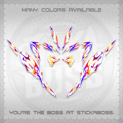 CLICK 125 V4 VARIO FOR WHITE DECALS (2026 TRIBAL LIGHTNING DESIGN) STICKER KITS BY STICKABOSS