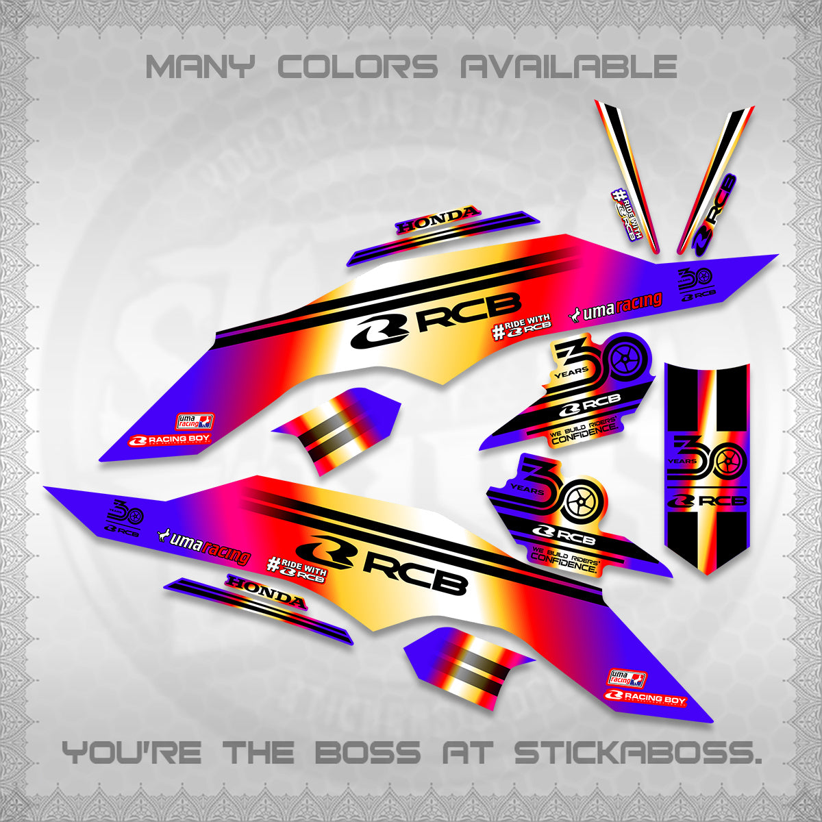 CLICK 125 V3 DECALS (2026 30TH ANNIVERSARY RACING DESIGN) STICKER DECALS By STICKABOSS