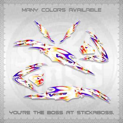 CLICK 125 V3 VARIO FOR WHITE DECALS (2026 TRIBAL LIGHTNING DESIGN) STICKER KITS BY STICKABOSS