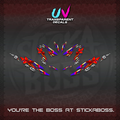 CLICK 125 V4 UV TRANSPARENT DECALS (2026 ARAI STAR RACING DESIGN) STICKER DECALS By STICKABOSS