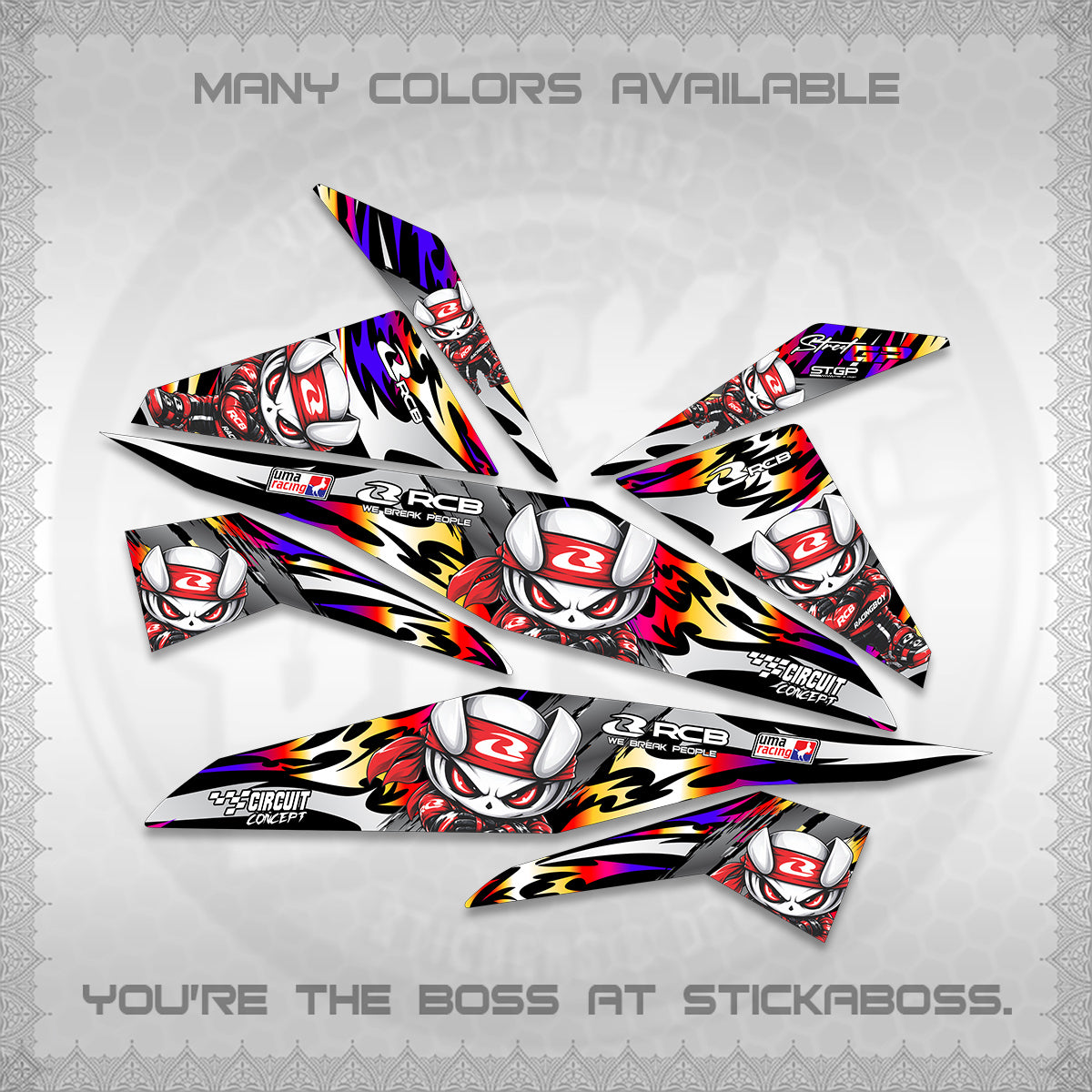 BEAT FI V1 DECALS (2026 NEW RCB 2.0 DESIGN) STICKER KITS BY STICKABOSS