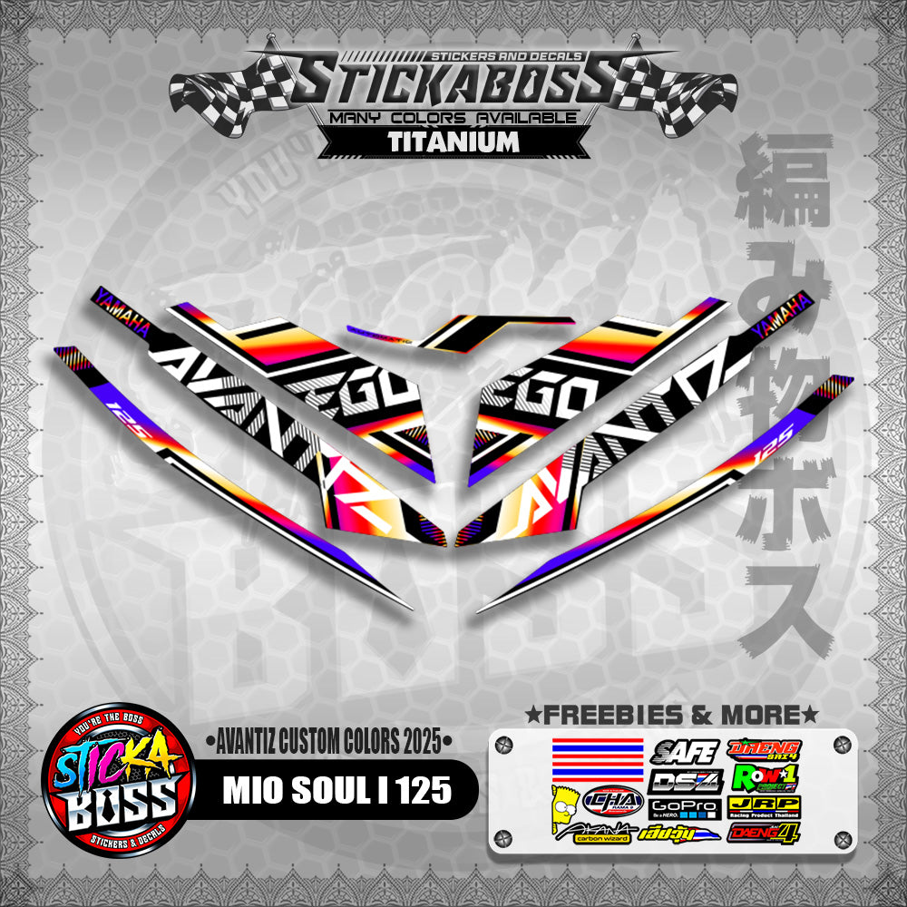 MIO SOUL I 125 STICKER DECALS ( AVANTIZ CUSTOM COLORS 2025 )【WITH FREEBIES】