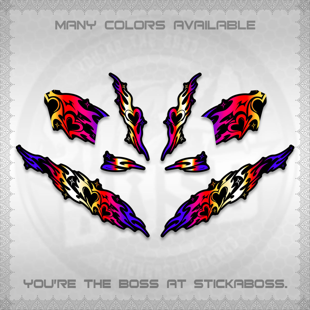 CLICK 125 V2 DECALS (2026 STRIPING HEART DESIGN) STICKER KITS BY STICKABOSS