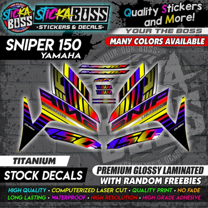YAMAHA SNIPER 150 Stock Decals [ASSORTED COLORS] Sticker【PREMIUM GLOSSY LAMINATED】