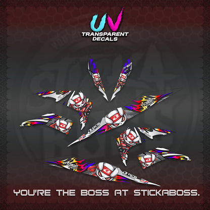 BEAT FI V2 UV TRANSPARENT DECALS (2026 NEW RCB 2.0 DESIGN) STICKER KITS BY STICKABOSS