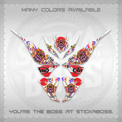 CLICK 125 V1 VARIO FOR WHITE DECALS (2026 NEW SAMURAI MOTIF) STICKER KITS BY STICKABOSS