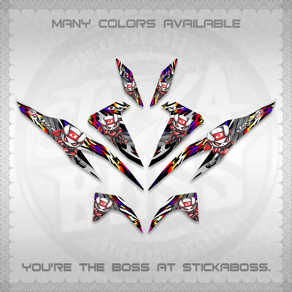 CLICK 125 V2 DECALS (2026 NEW RCB 2.0 DESIGN) STICKER KITS BY STICKABOSS