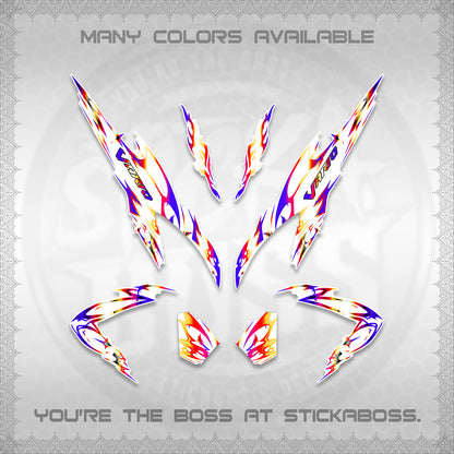 CLICK 125 V2 VARIO FOR WHITE DECALS (2026 TRIBAL LIGHTNING DESIGN) STICKER KITS BY STICKABOSS