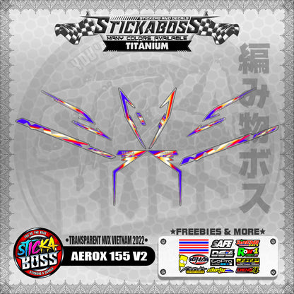 【PREMIUM UV PRINT】TRANSPARENT AEROX 155 V2 ( NVX VIETNAM 2022 DECALS )【WITH FREEBIES】