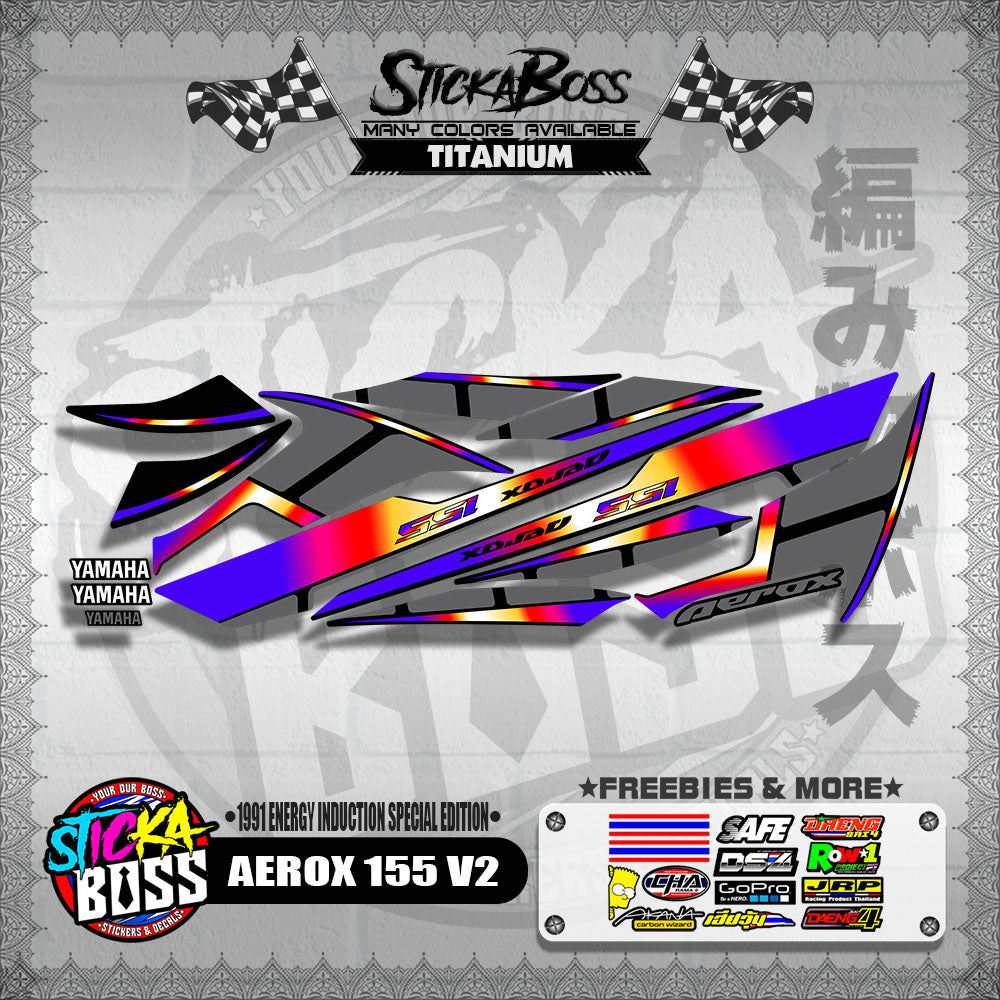 AEROX 155 V2 DECALS ( 1991 ENERGY INDUCTION SPECIAL EDITION )【WITH FREEBIES】