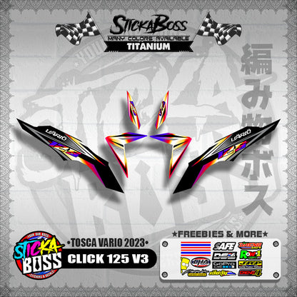 CLICK 125 V3 DECALS ( TOSCA VARIO 2023 )【WITH FREEBIES】