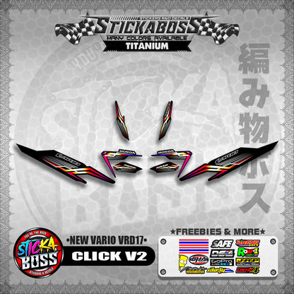 CLICK 125 V2 DECALS ( NEW VARIO VRD17 ) [PREMIUM GLOSSY LAMINATED ]【WITH FREEBIES】