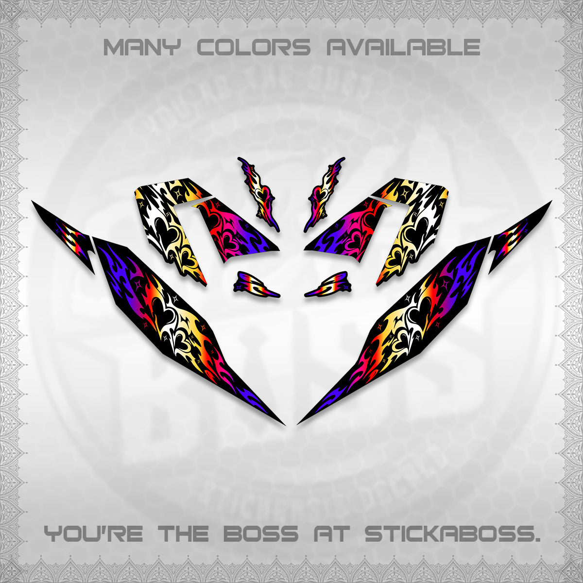 CLICK 125 V4 DECALS (2026 TRIBAL HEART DESIGN) STICKER KITS BY STICKABOSS