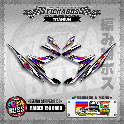 RAIDER 150 CARB STICKER DECALS ( BELANG STRIPED R150 )【WITH FREEBIES】