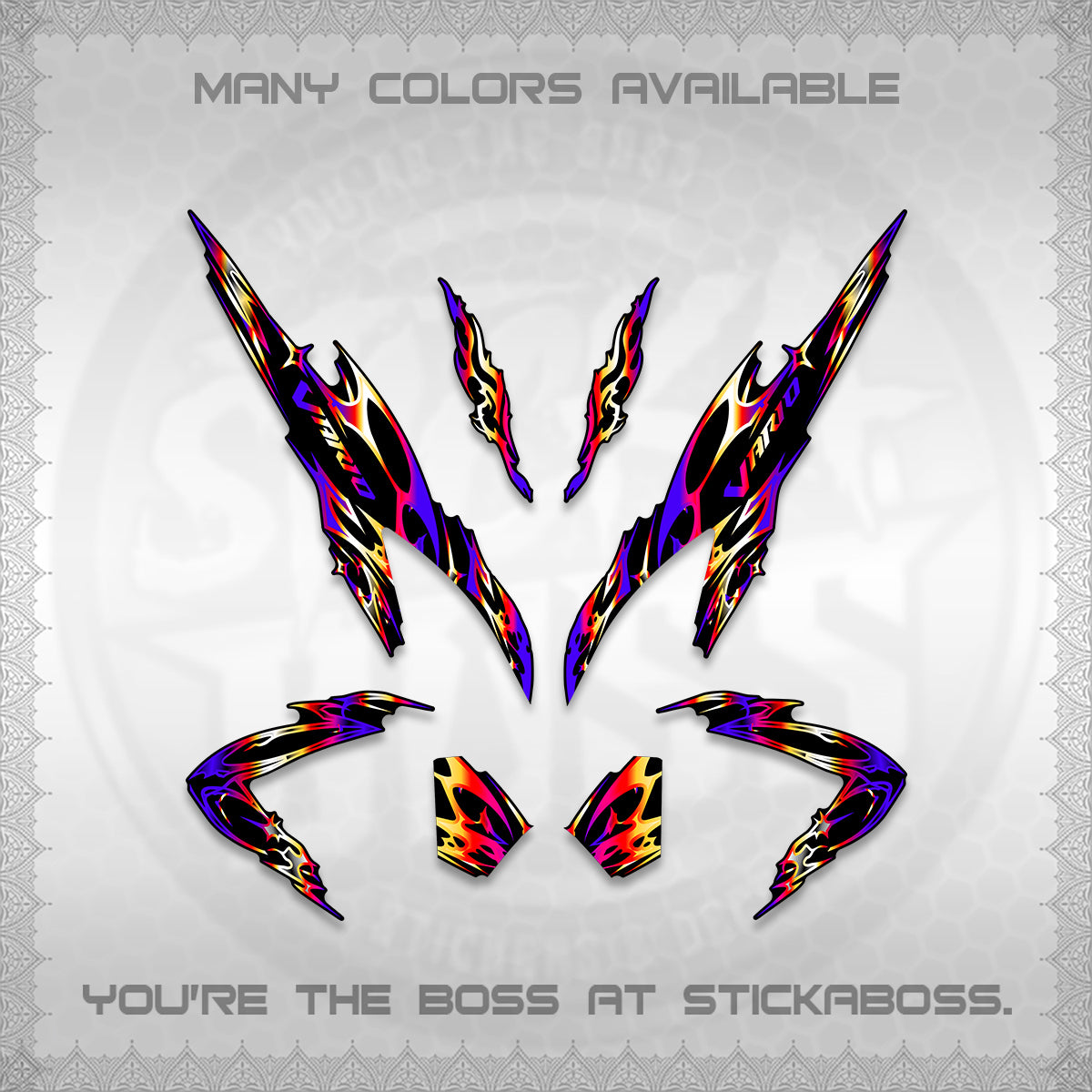 CLICK 125 V2 VARIO DECALS (2026 TRIBAL LIGHTNING DESIGN) STICKER KITS BY STICKABOSS