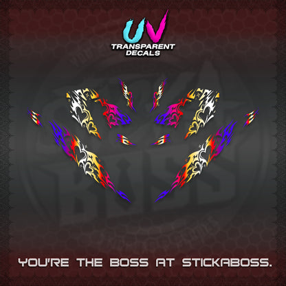 CLICK 125 V4 UV TRANSPARENT DECALS (2026 TRIBAL HEART DESIGN) STICKER KITS BY STICKABOSS
