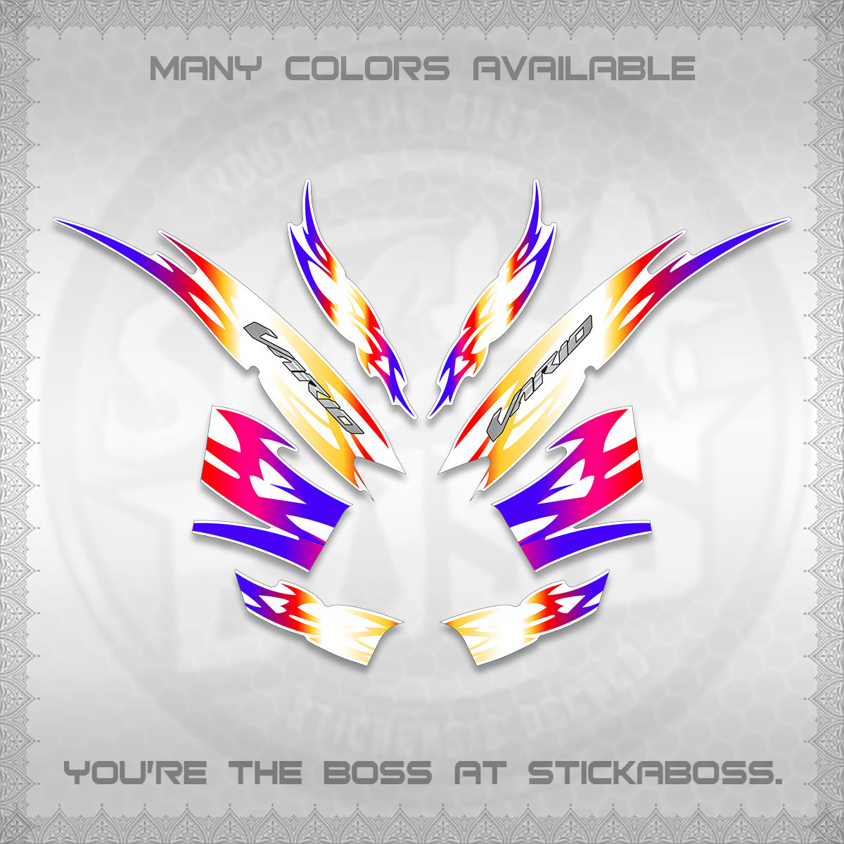 CLICK 125 V2 INDO STRIPING FOR WHITE DECALS (2026 NUSANTARA MOTIF) STICKER DECALS By STICKABOSS