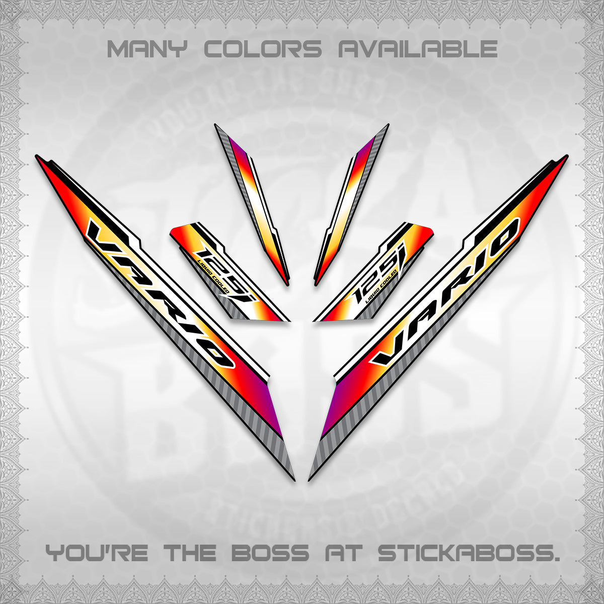 CLICK 125 V3 VARIO DECALS (2024 SV 12-A1 STYLE) STICKER DECALS By STICKABOSS
