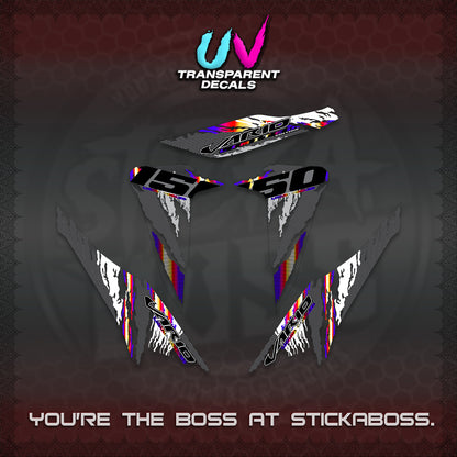CLICK 150 V2 VARIO UV TRANSPARENT DECALS (2022 SPECIAL SPLASH DESIGN) STICKER KITS BY STICKABOSS