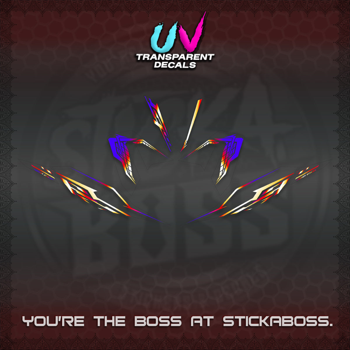 CLICK 125 V4 UV TRANSPARENT DECALS (2026 VEERIZA STYLISH DESIGN) STICKER DECALS By STICKABOSS
