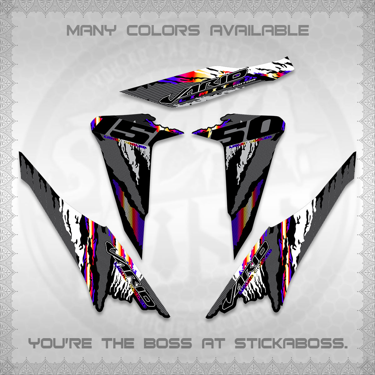 CLICK 150 V2 VARIO DECALS (2022 SPECIAL SPLASH DESIGN) STICKER KITS BY STICKABOSS