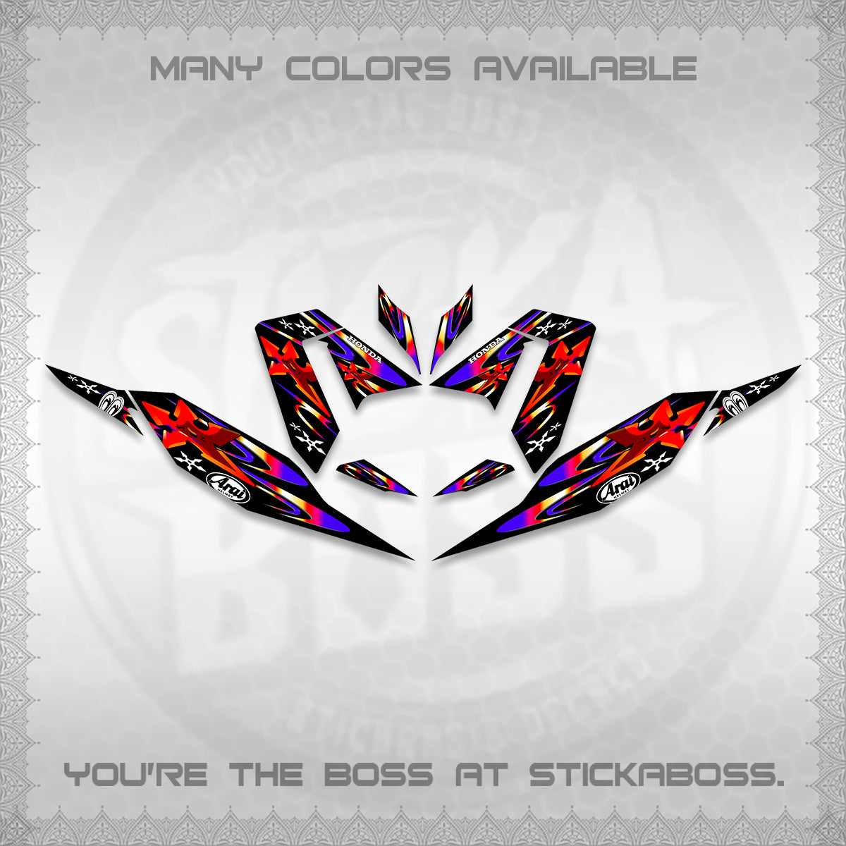 CLICK 125 V4 DECALS (2026 ARAI STAR RACING DESIGN) STICKER DECALS By STICKABOSS