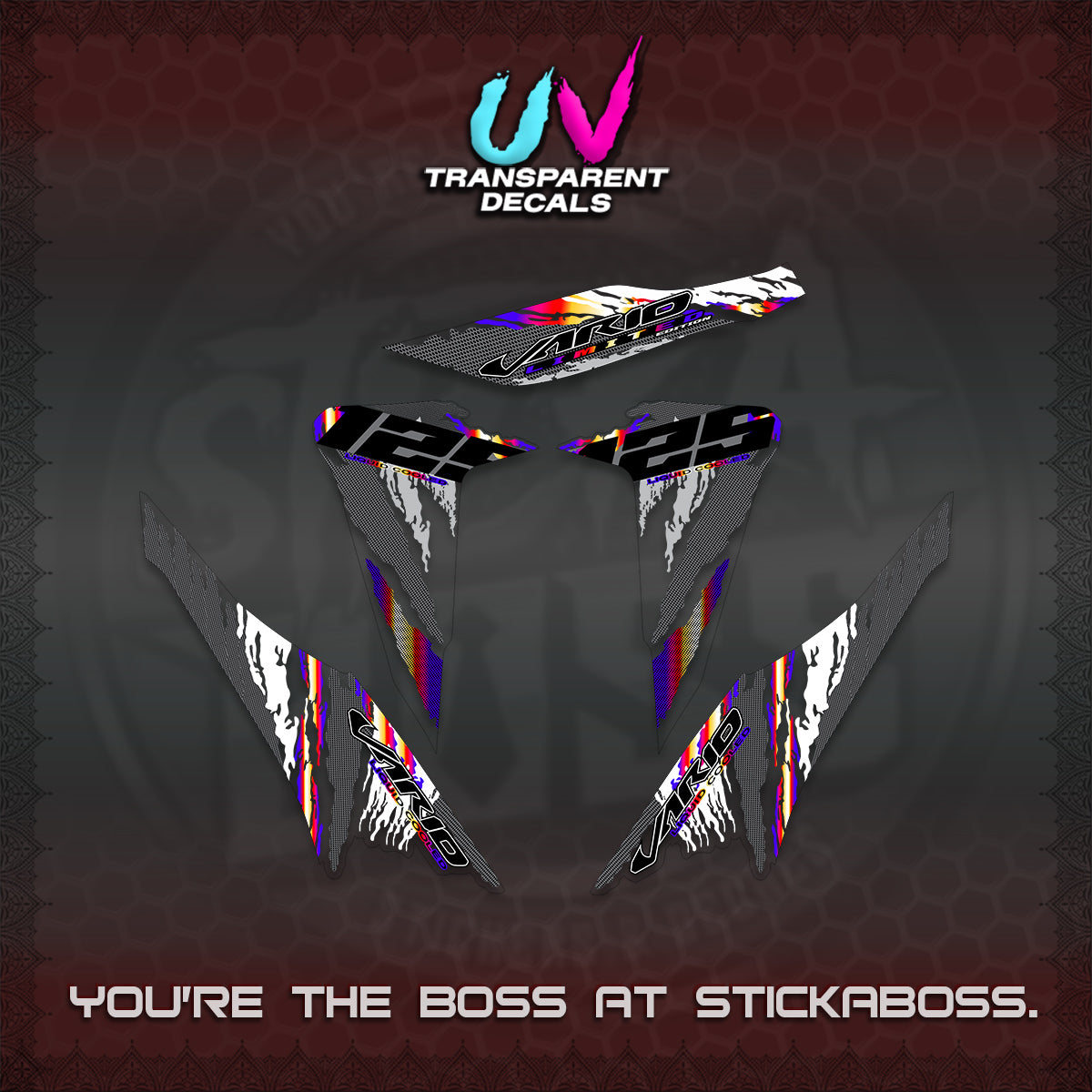 CLICK 125 V2 VARIO UV TRANSPARENT DECALS (2022 SPLASH SPECIAL) STICKER KITS BY STICKABOSS