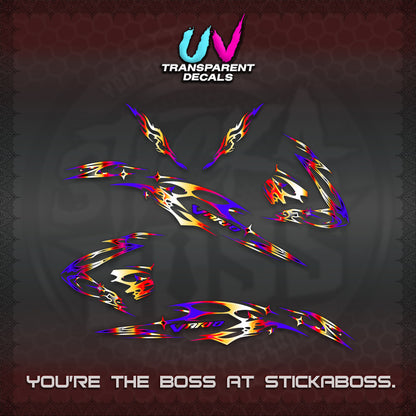 CLICK 125 V3 VARIO UV TRANSPARENT DECALS (2026 T1 LIGHTNING DESIGN) STICKER KITS BY STICKABOSS