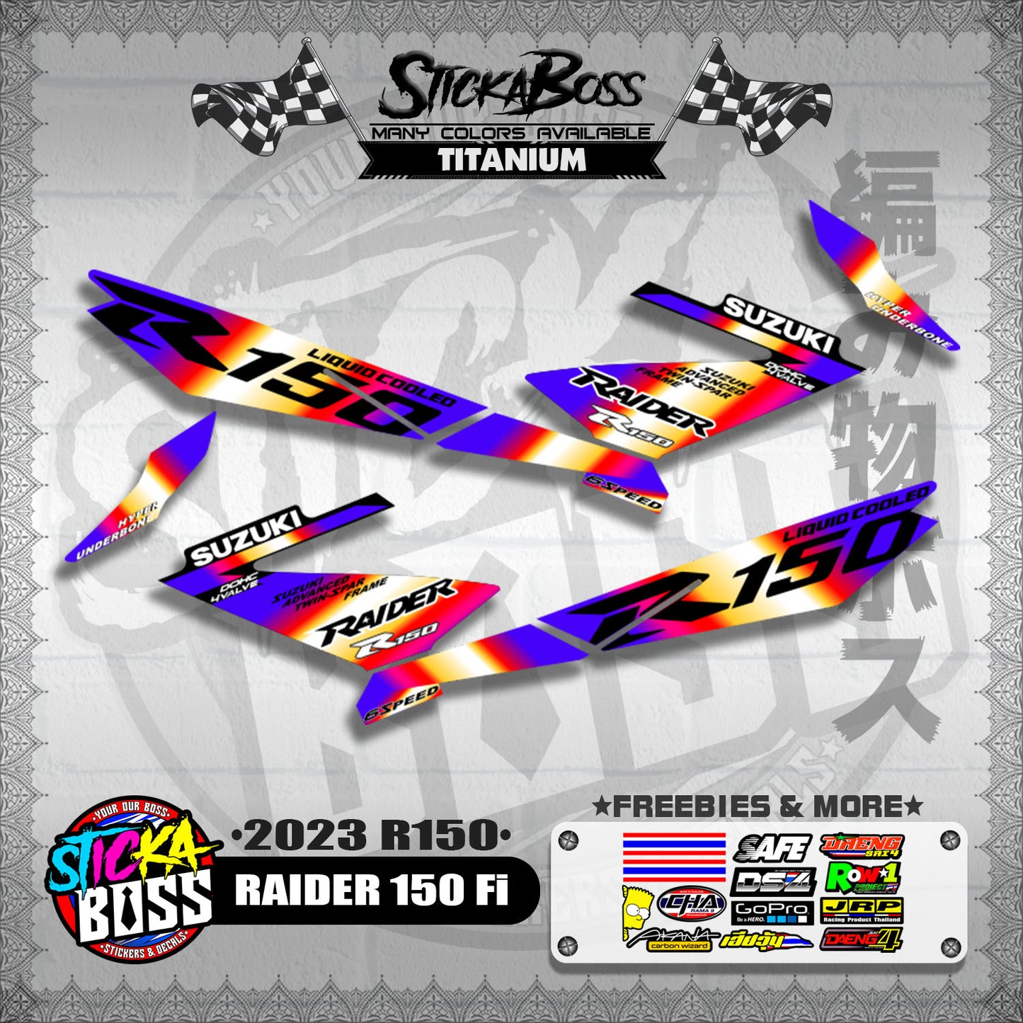 RAIDER 150 Fi DECALS ( 2023 R150 )【WITH FREEBIES】