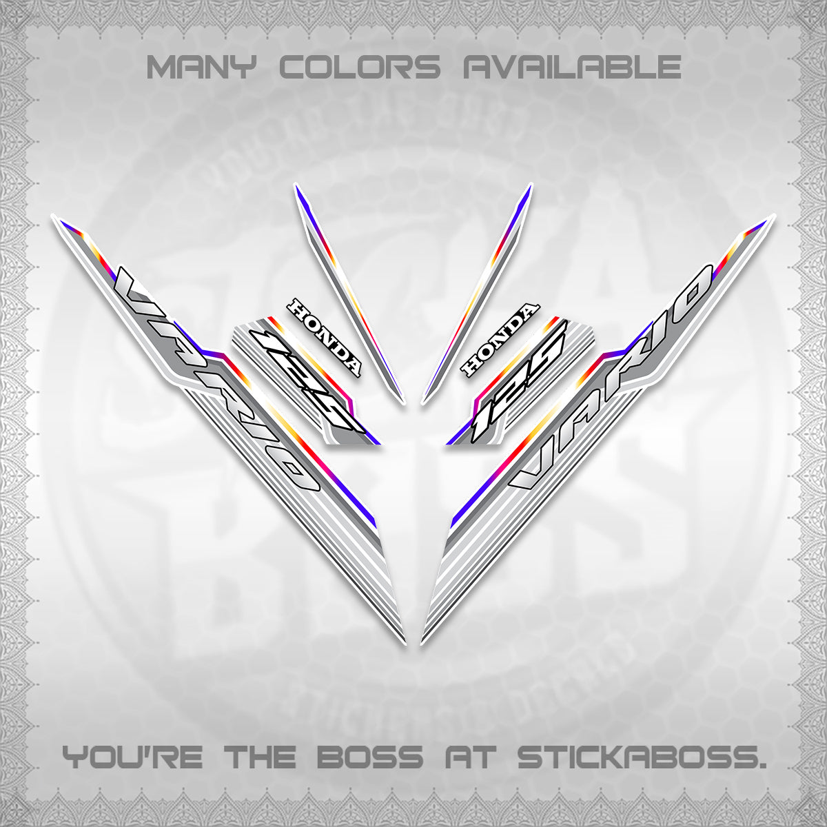 CLICK 125 V3 INDO FOR WHITE DECALS (2024 SV 07-A2 STYLE) STICKER KITS By STICKABOSS