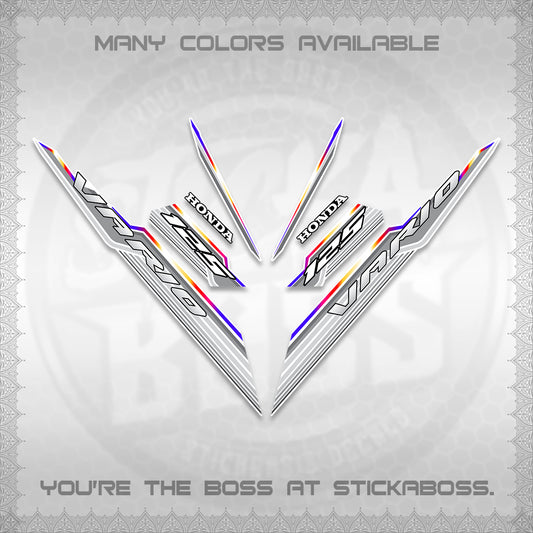 CLICK 125 V3 INDO FOR WHITE DECALS (2024 SV 07-A2 STYLE) STICKER KITS By STICKABOSS