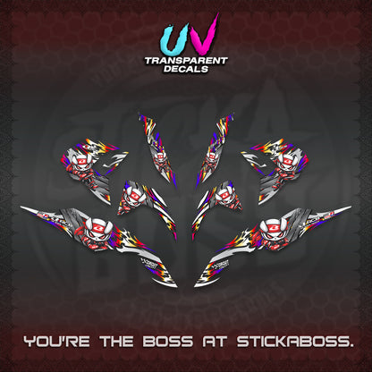 CLICK 125 V3 UV TRANSPARENT DECALS (2026 NEW RCB 2.0 DESIGN) STICKER KITS BY STICKABOSS