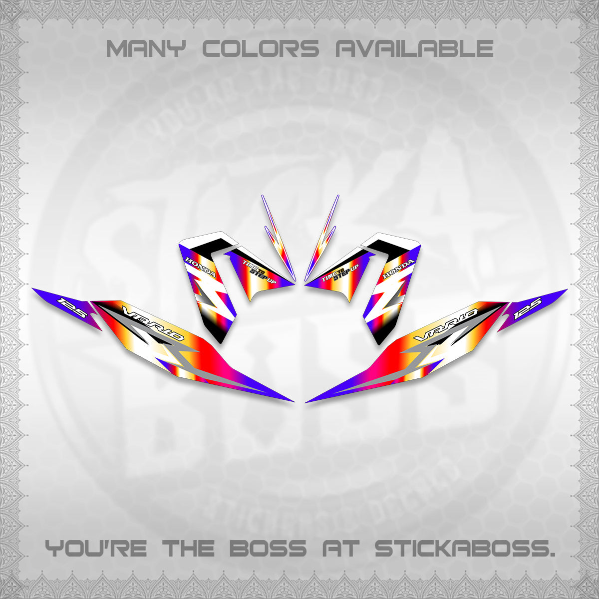CLICK 125 V4 VARIO DECALS (2026 VR0006 DESIGN) STICKER KITS BY STICKABOSS