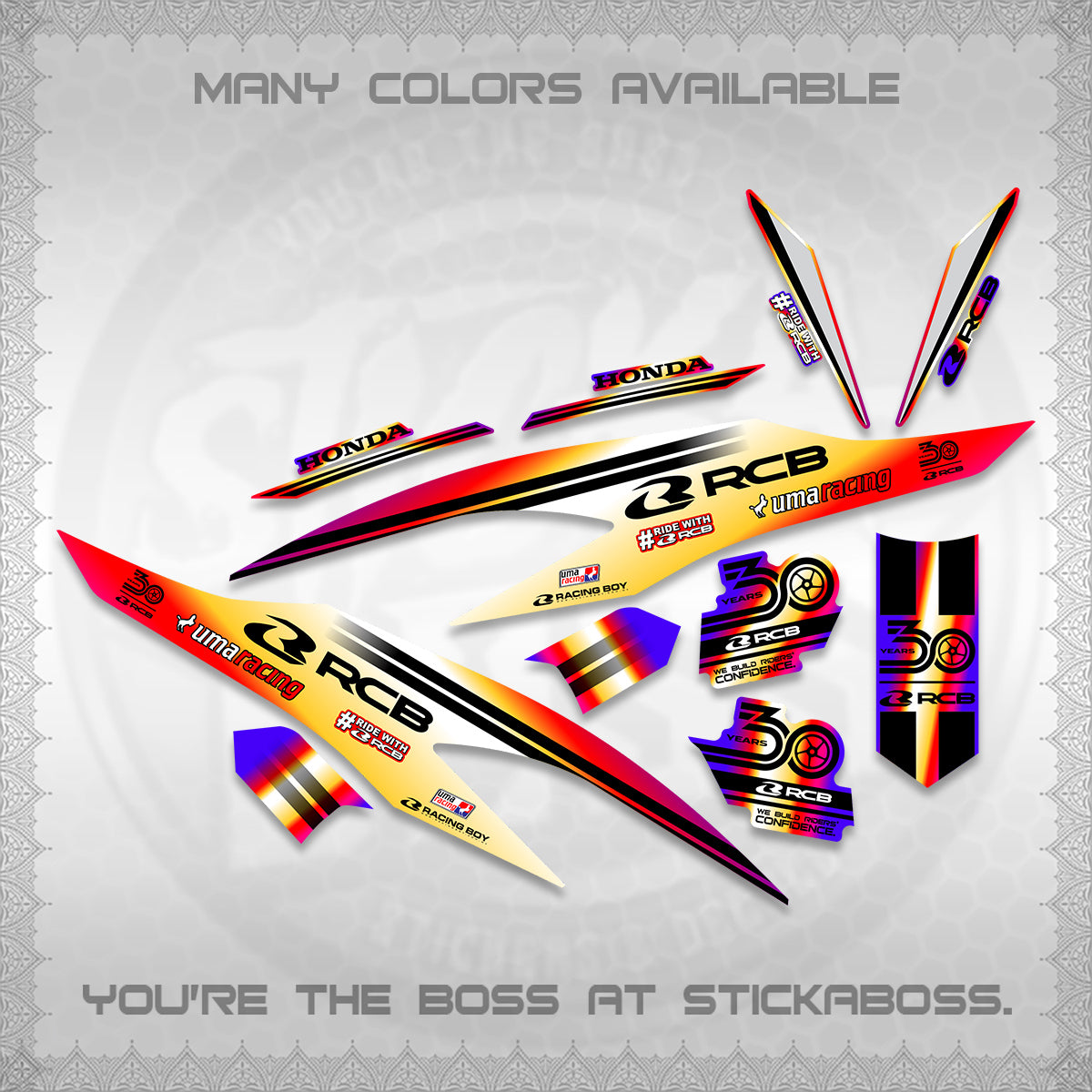 CLICK 125 V2 DECALS (2026 30TH ANNIVERSARY RACING DESIGN) STICKER DECALS BY STICKABOSS