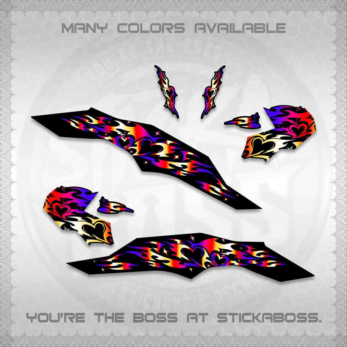 CLICK 125 V3 DECALS (2026 TRIBAL HEART DESIGN) STICKER KITS BY STICKABOSS