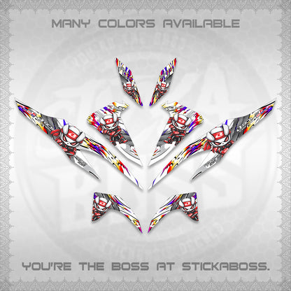 CLICK 125 V2 FOR WHITE DECALS (2026 NEW RCB 2.0 DESIGN) STICKER KITS BY STICKABOSS