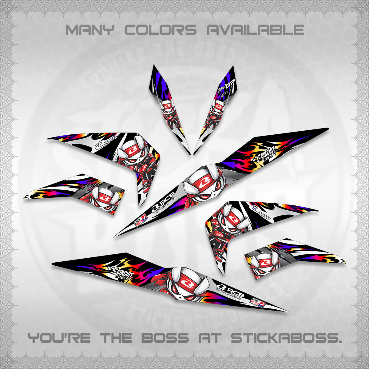 BEAT FI V2 DECALS (2026 NEW RCB 2.0 DESIGN) STICKER KITS BY STICKABOSS