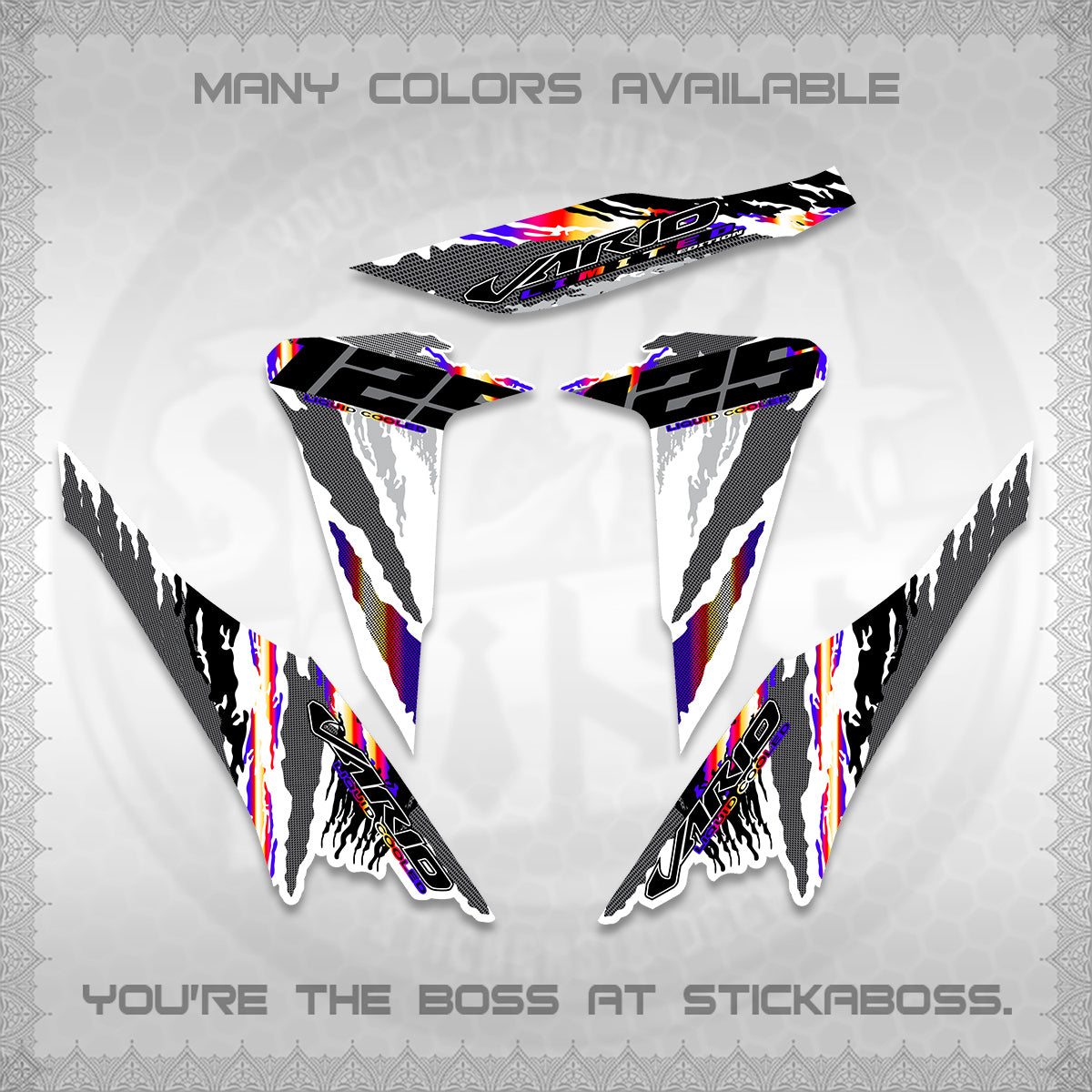 CLICK 125 V2 VARIO FOR WHITE DECALS (2022 SPLASH SPECIAL) STICKER KITS BY STICKABOSS